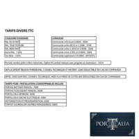 Options additionnelles (à ajouter au prix du portail) 